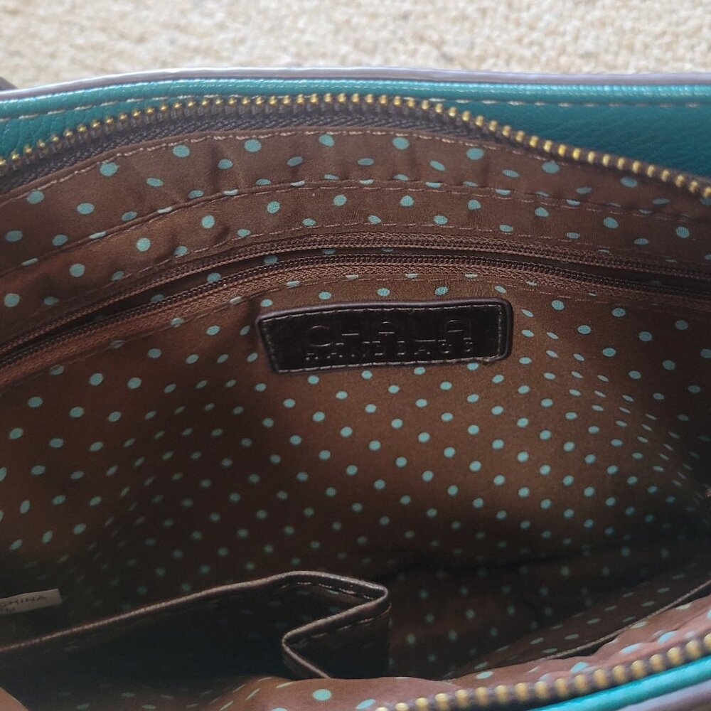 Chala Sloth Messenger Crescent Crossbody Purse Bag Turquoise Blue Embroidered - Picture 9 of 12
